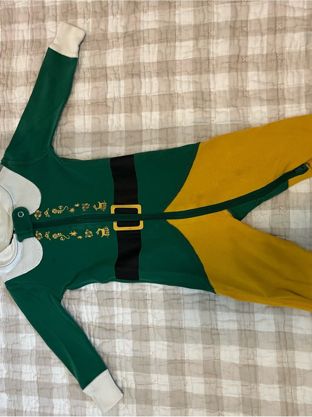 Hanna Andersson White Top with Green Interior Baby Outfit